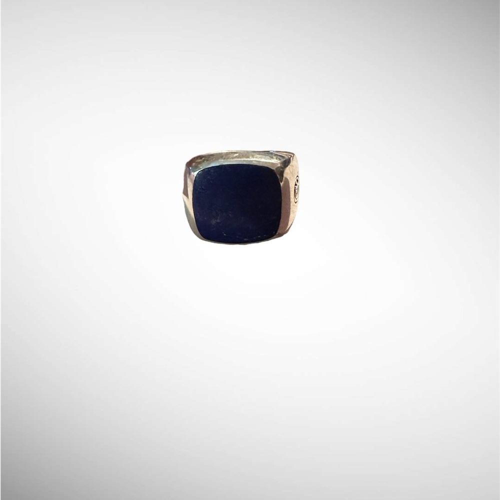 David Yurman Sterling Silver Lapis Lazuli Men's Ring Size 10